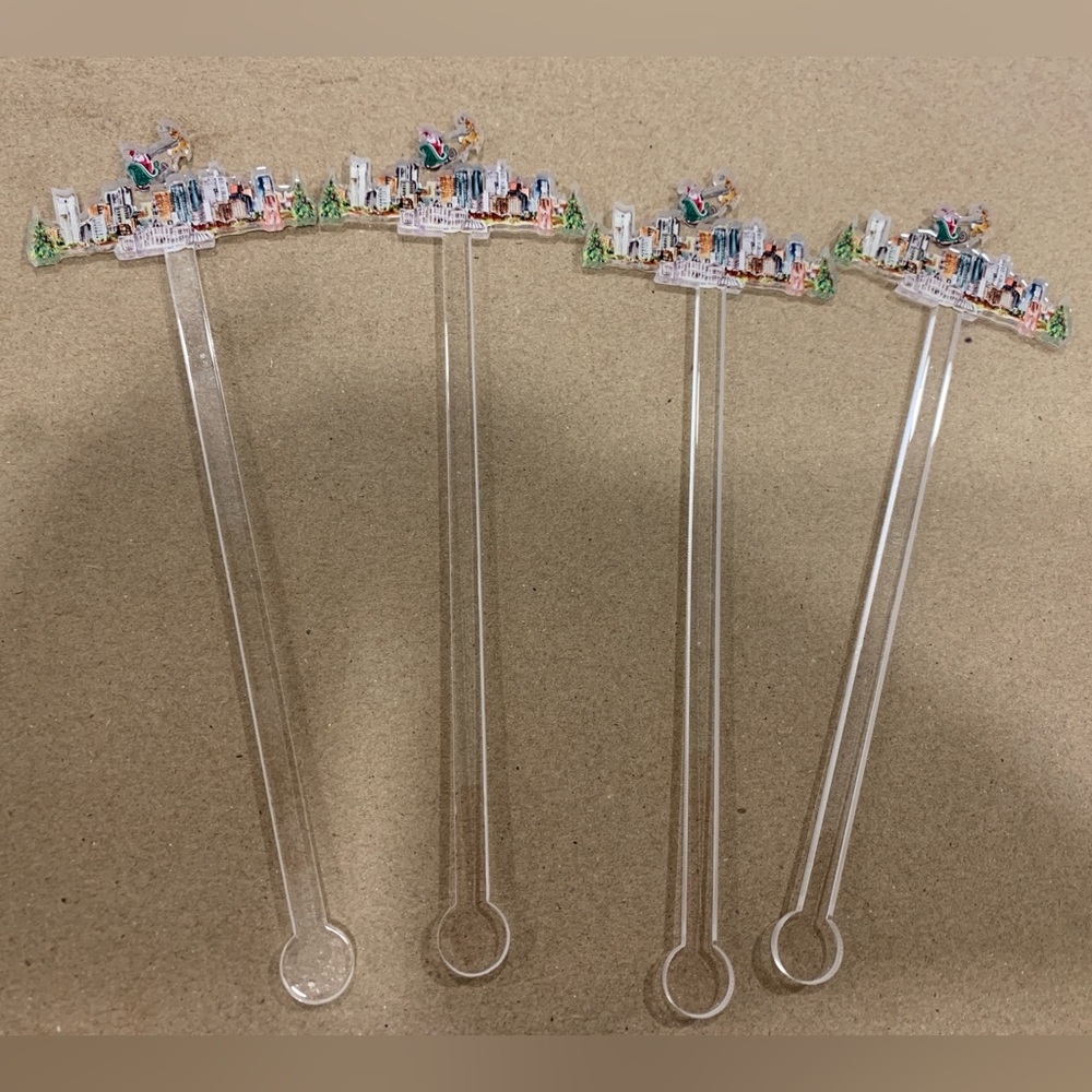 Cute flying Santa stir sticks